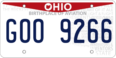 OH license plate GOO9266