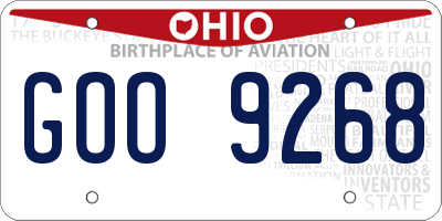 OH license plate GOO9268