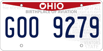 OH license plate GOO9279