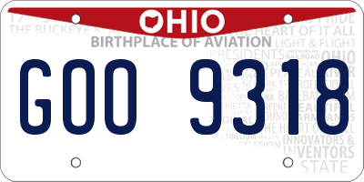 OH license plate GOO9318