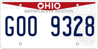 OH license plate GOO9328