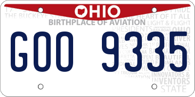 OH license plate GOO9335