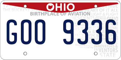 OH license plate GOO9336