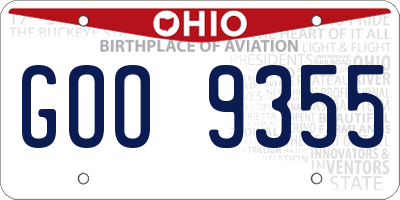 OH license plate GOO9355