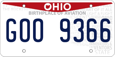 OH license plate GOO9366
