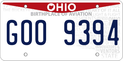 OH license plate GOO9394