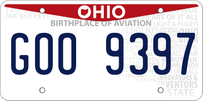 OH license plate GOO9397