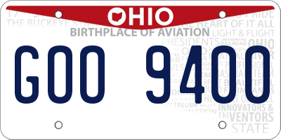 OH license plate GOO9400