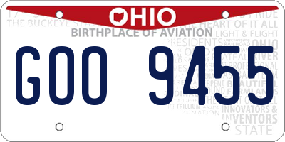 OH license plate GOO9455