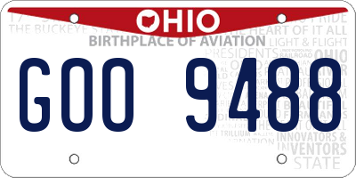 OH license plate GOO9488