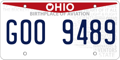 OH license plate GOO9489