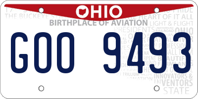 OH license plate GOO9493