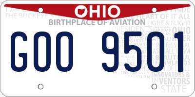 OH license plate GOO9501