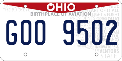 OH license plate GOO9502