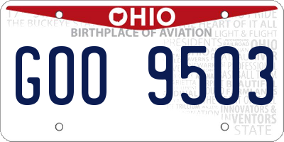 OH license plate GOO9503