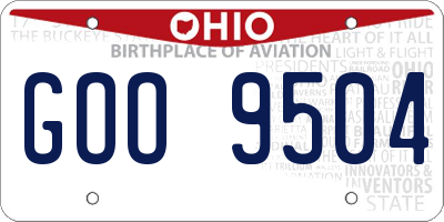 OH license plate GOO9504