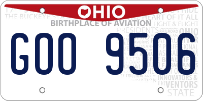 OH license plate GOO9506