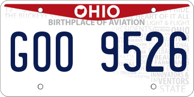 OH license plate GOO9526