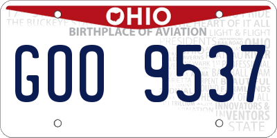 OH license plate GOO9537