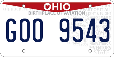 OH license plate GOO9543
