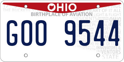 OH license plate GOO9544