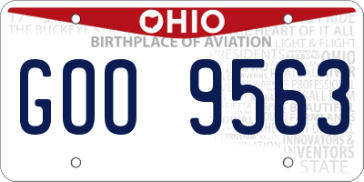 OH license plate GOO9563