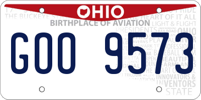 OH license plate GOO9573
