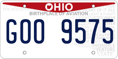OH license plate GOO9575