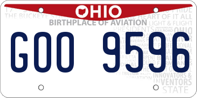 OH license plate GOO9596