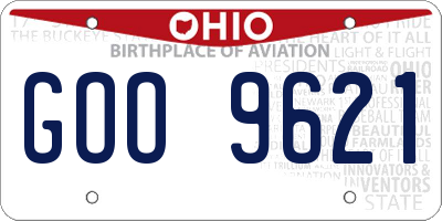 OH license plate GOO9621