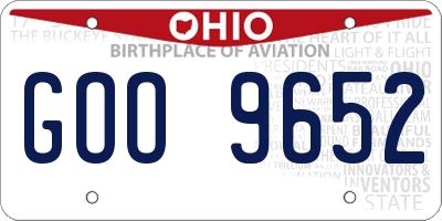 OH license plate GOO9652