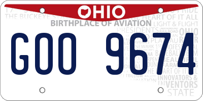 OH license plate GOO9674