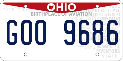 OH license plate GOO9686