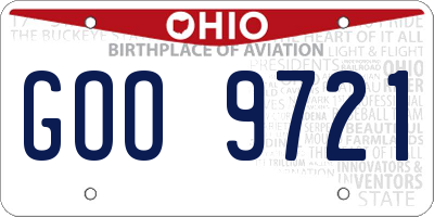 OH license plate GOO9721