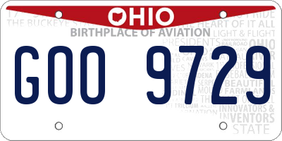 OH license plate GOO9729