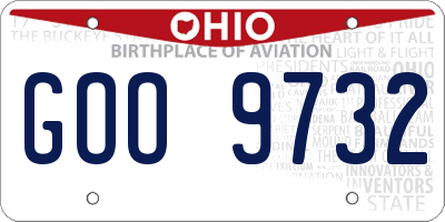OH license plate GOO9732