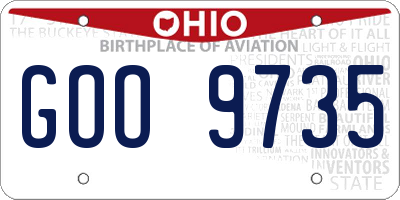 OH license plate GOO9735