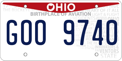 OH license plate GOO9740