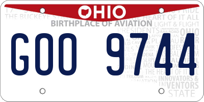 OH license plate GOO9744