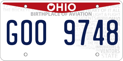 OH license plate GOO9748
