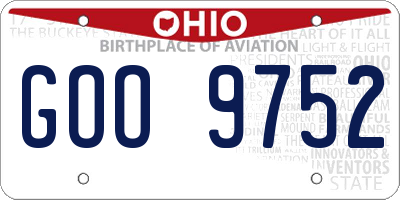 OH license plate GOO9752