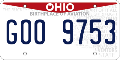 OH license plate GOO9753