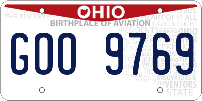 OH license plate GOO9769