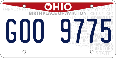 OH license plate GOO9775