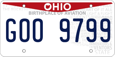 OH license plate GOO9799