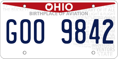 OH license plate GOO9842