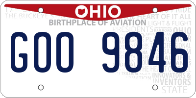 OH license plate GOO9846