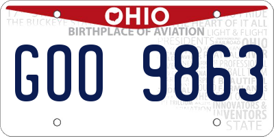 OH license plate GOO9863