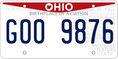 OH license plate GOO9876