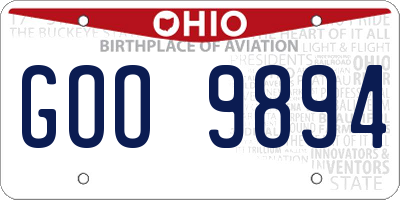 OH license plate GOO9894